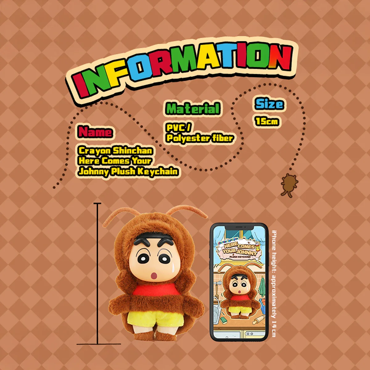 CRAYON SHINCHAN - HERE COMES YOUR JOHNNY PLUSH KEYCHAIN - Image 5