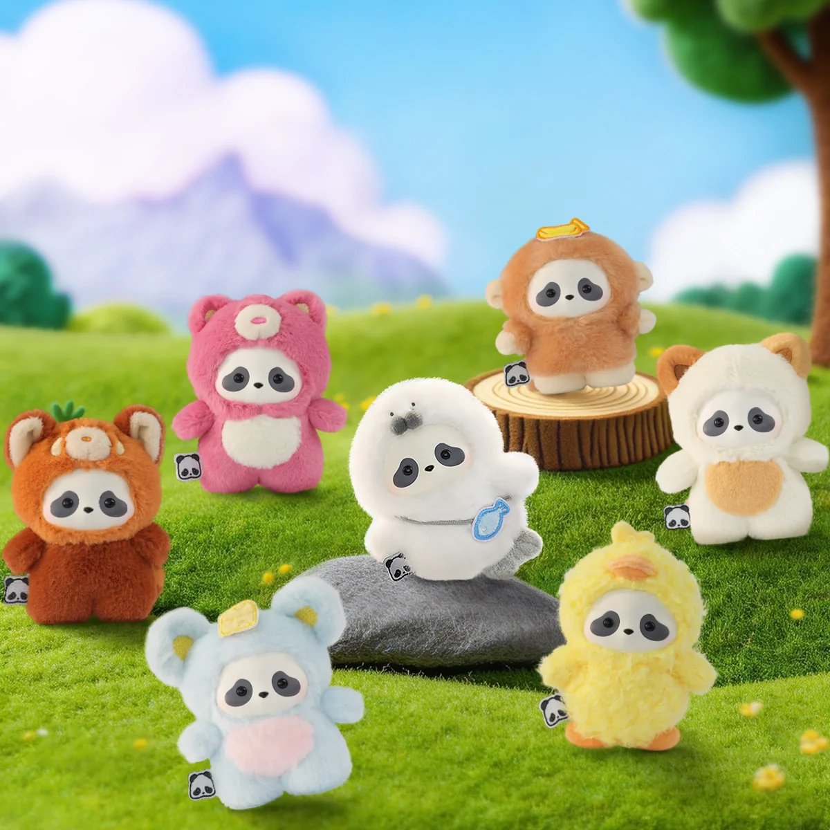 PANDA ROLL THE ZOO IN HANDS SERIES PLUSH KEYCHAIN - Image 3